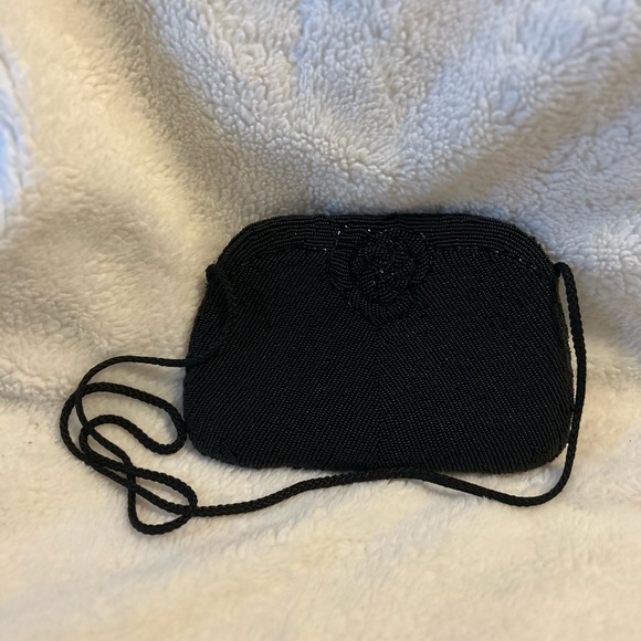 Elegant Black Beaded Evening Bag - Picture 2 of 8